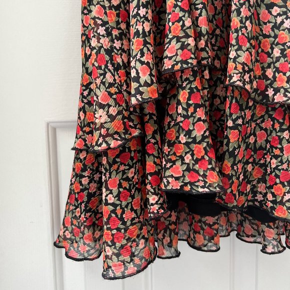 EUC Zara Floral Tiered Mini Dress Size Medium - Picture 2 of 5
